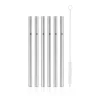 Baric Trinkhalm-Set Cromargan®, 18 cm, 6-teilig plus mit Reinigungsbürste|WMF Best