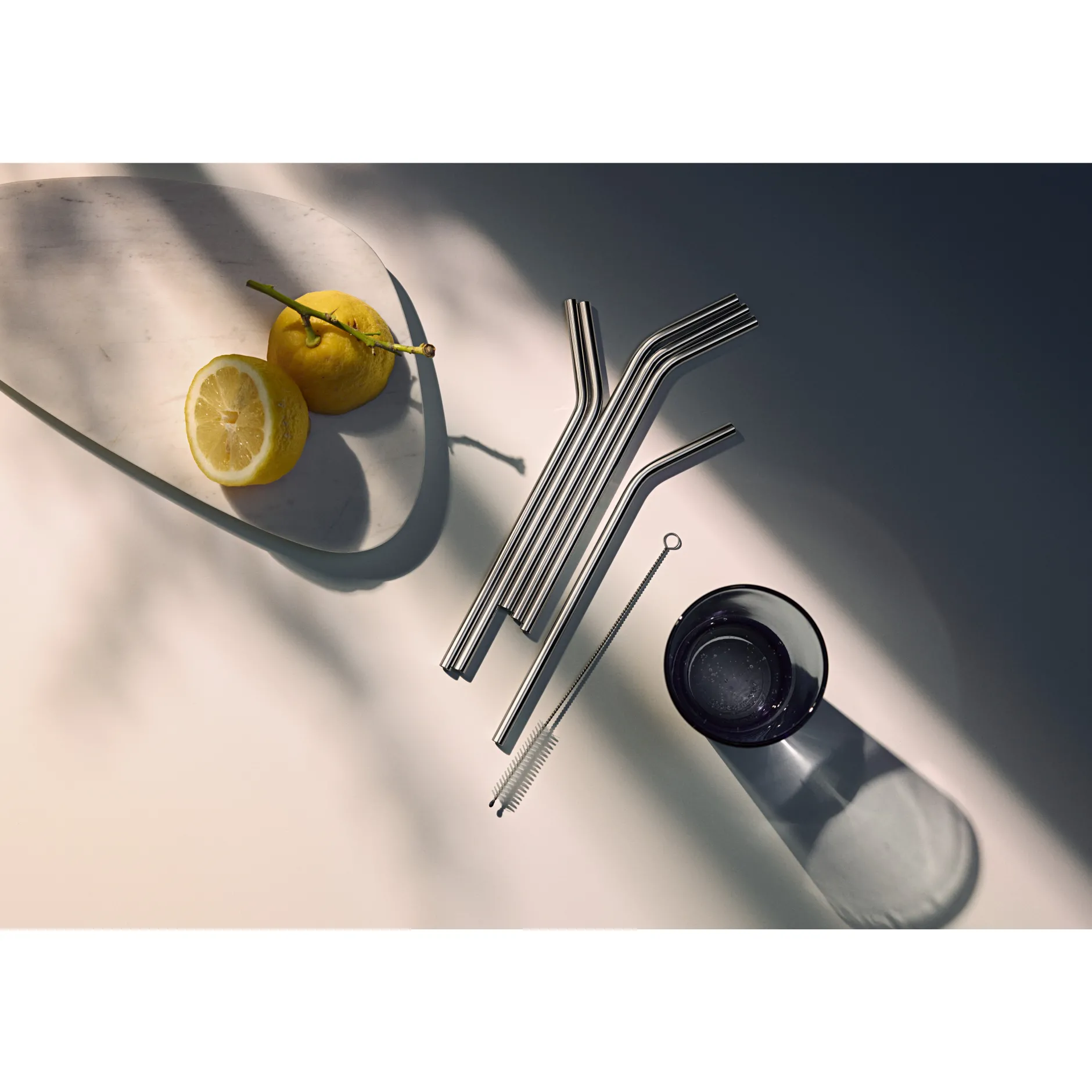 BaricTrinkhalm-Set aus Cromargan®, 24 cm, 6-teilig plus Reinigungsbürste|WMF New