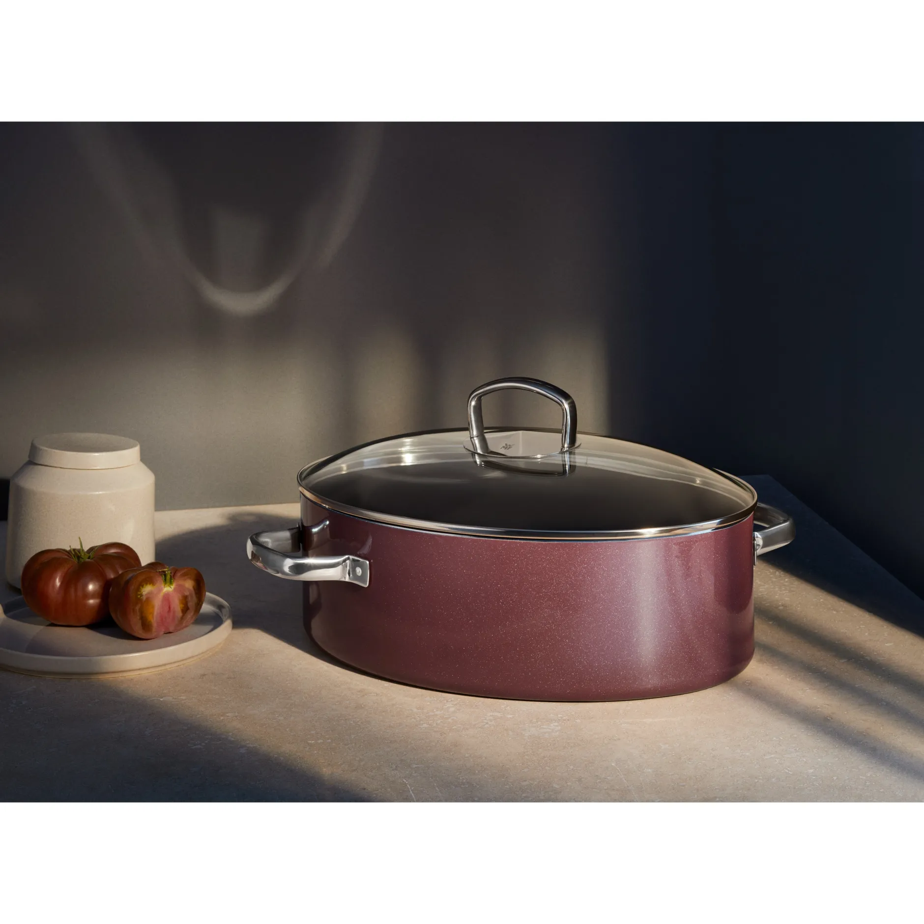 Fusiontec Mineral Bräter mit Glasdeckel, oval, 36 cm, Platinum|WMF Sale