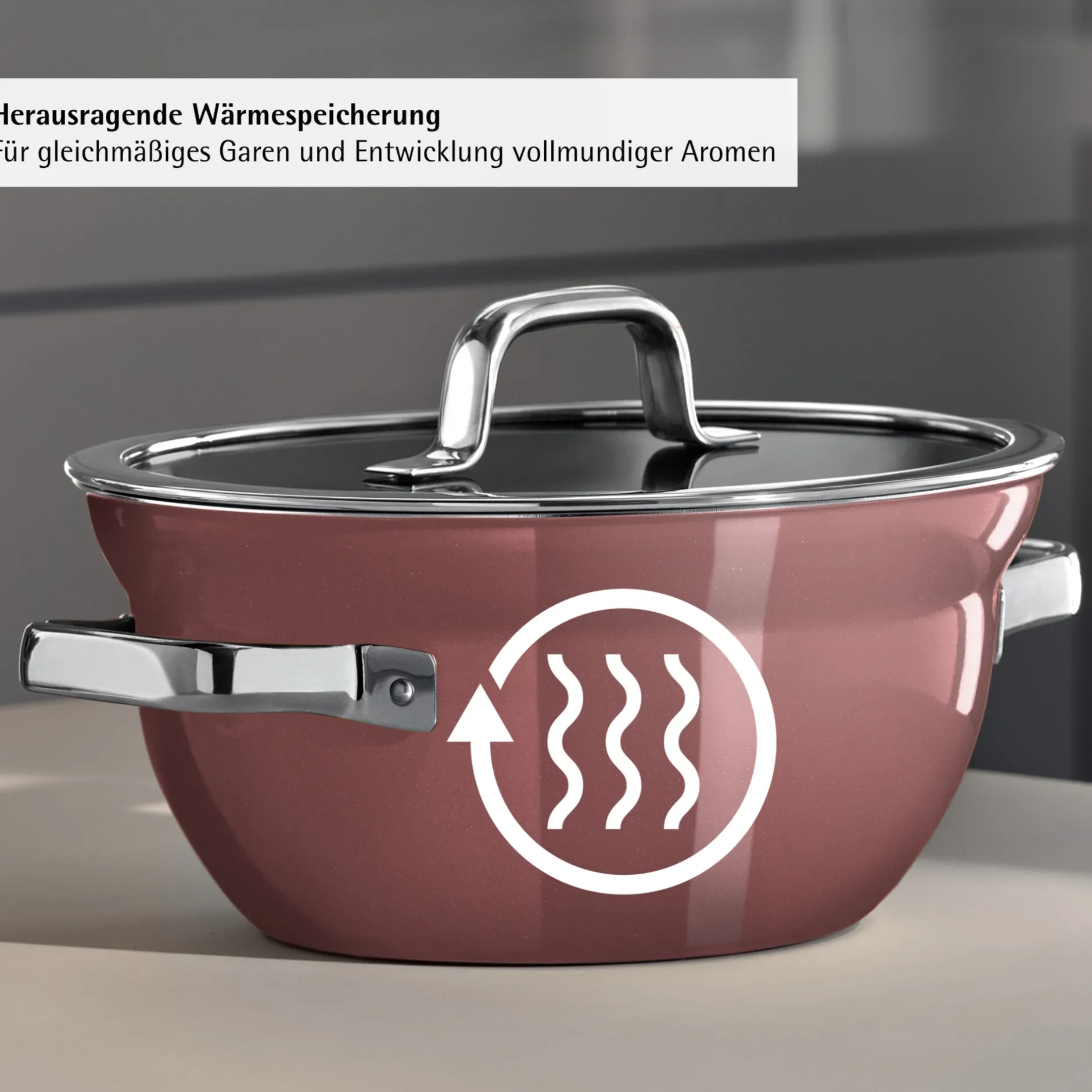 Fusiontec Mineral Pro, Kochschüssel mit Deckel, 24 cm, Rose Quartz|WMF Best