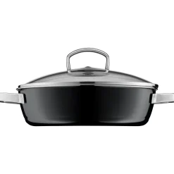 Fusiontec Mineral Schmorpfanne mit Glasdeckel, 24 cm, Black|WMF Hot