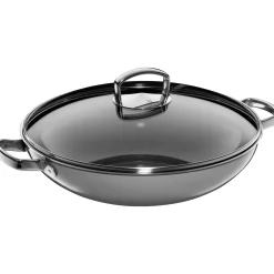 Fusiontec Mineral Wok mit Glasdeckel, 36 cm, Platinum|WMF Discount