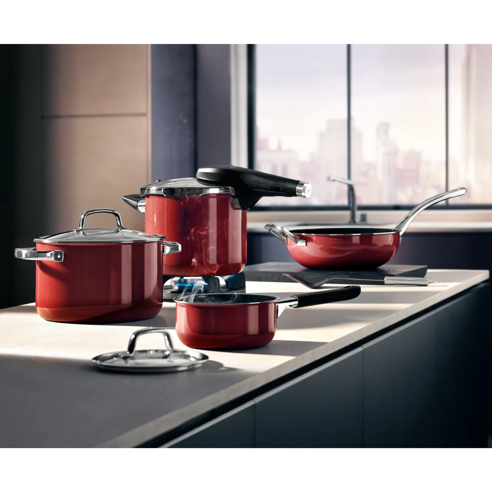 Fusiontec Perfect Premium Schnellkochtopf, 22 cm, 4,5 l Red|WMF New