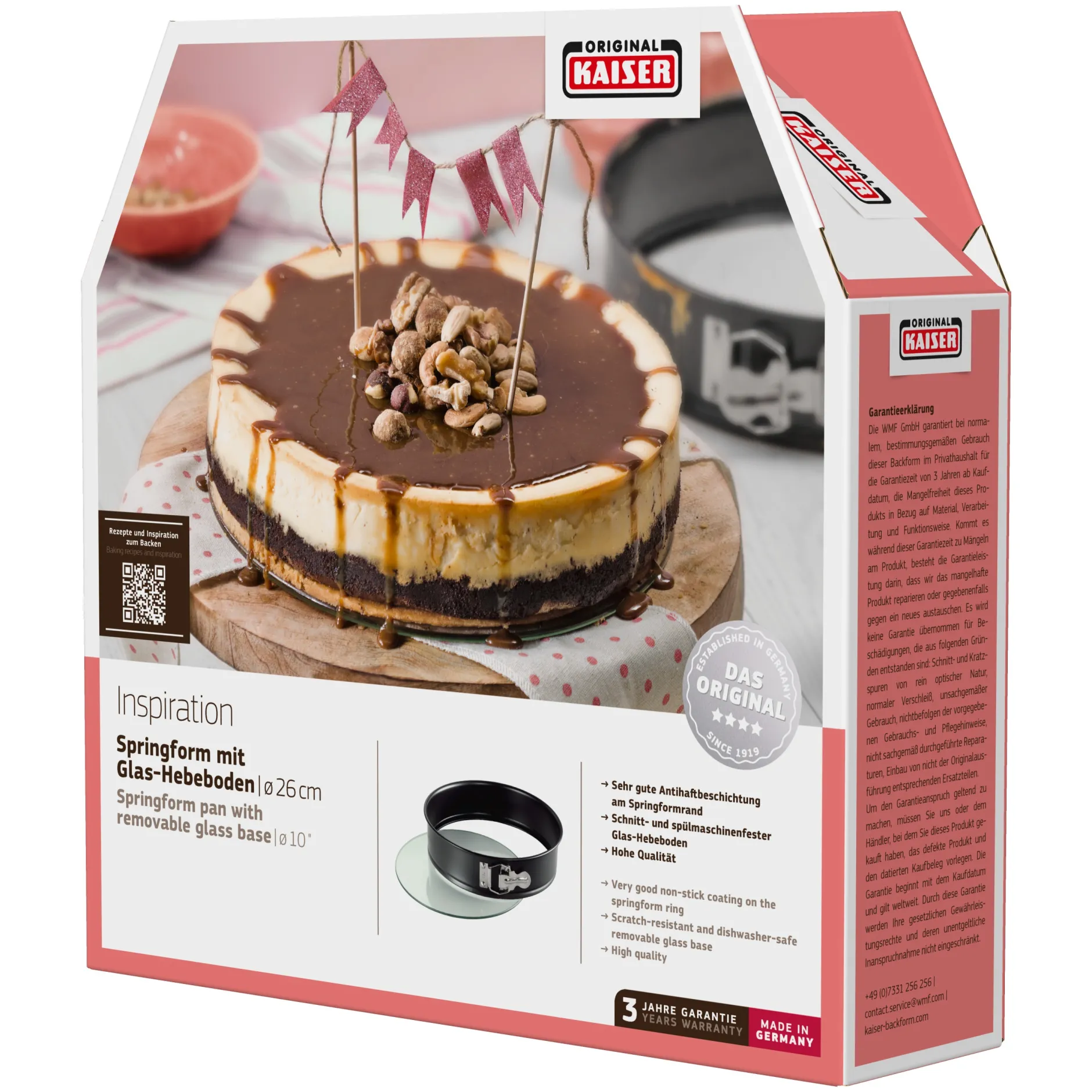 KAISER Inspiration Springform mit Glashebeboden, 26 cm|WMF