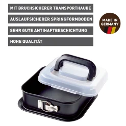 KAISER Inspiration Springform quadratisch mit Transporthaube, 24 x 24 cm|WMF