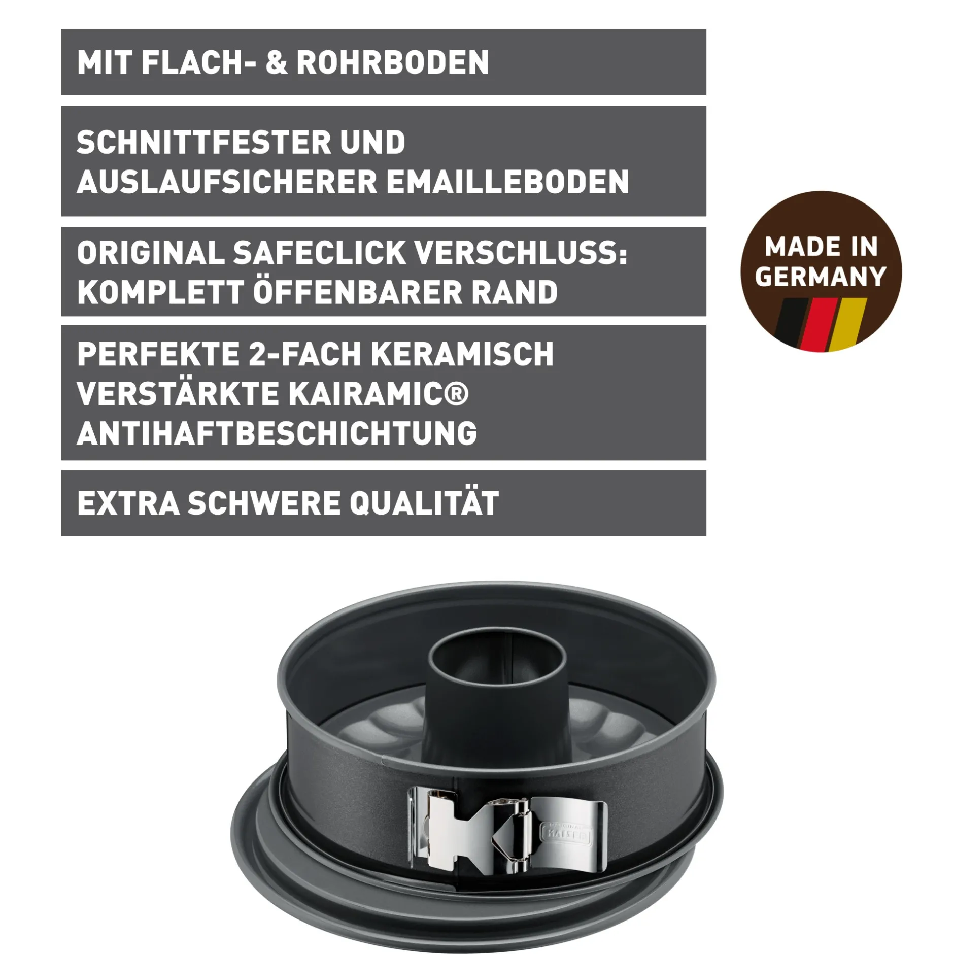 KAISER La Forme Plus Springform mit Rohrboden und SafeClick, 26 cm|WMF Hot