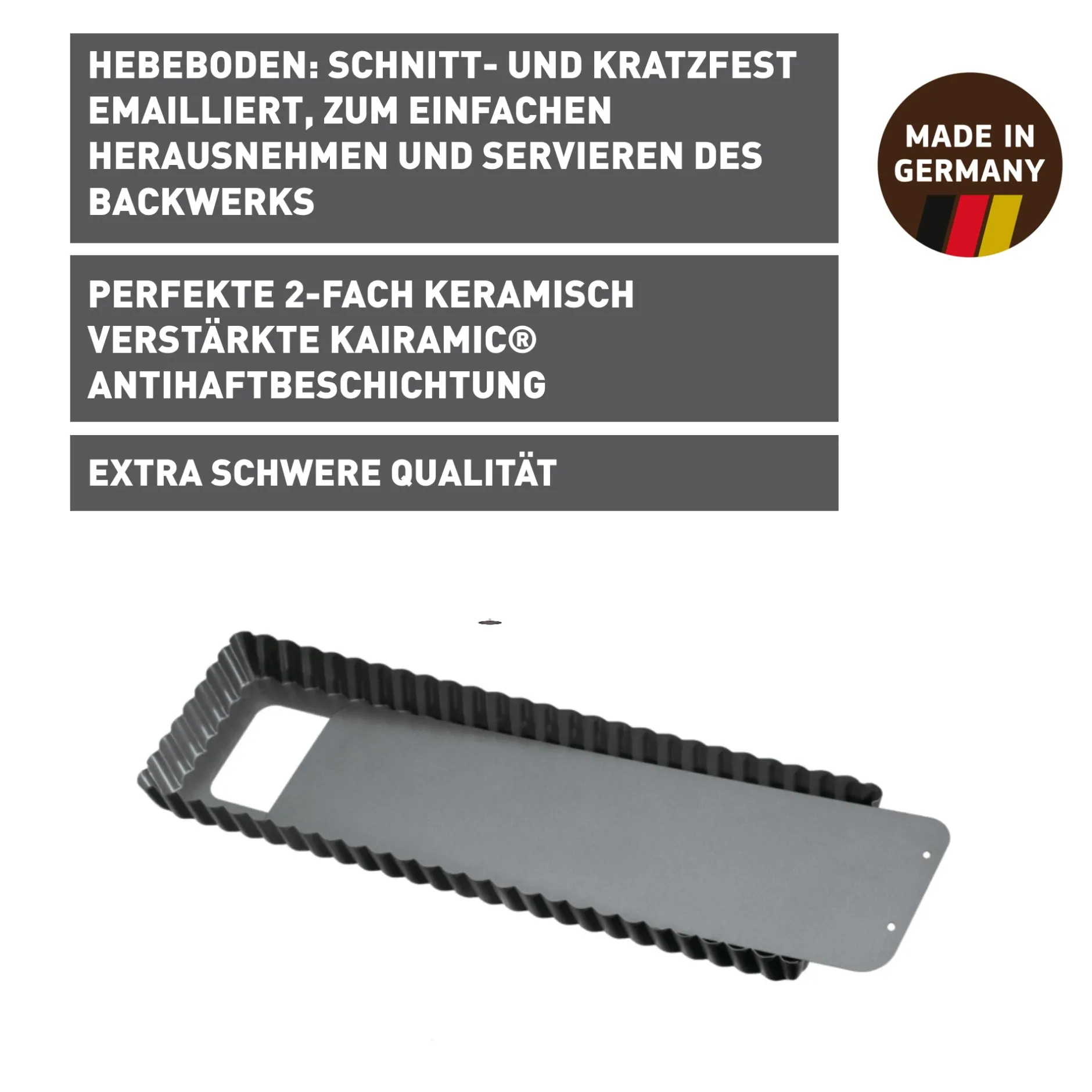 KAISER La Forme Plus Tarte- und Quicheform mit Hebeboden, rechteckig, 35 x 13 cm|WMF Outlet