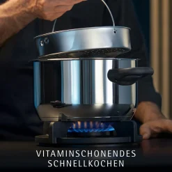 Perfect One Pot Schnellkochtopf-Set, 22 cm, 3 & 4,5 L, stapelbar, mit Dämpfeinsatz|WMF New