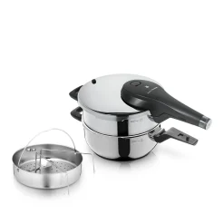 Perfect Premium One Pot Schnellkochtopf-Set mit Dampfgareinsatz, 22 cm, 4,5 und 3,0 Liter, stapelbar|WMF