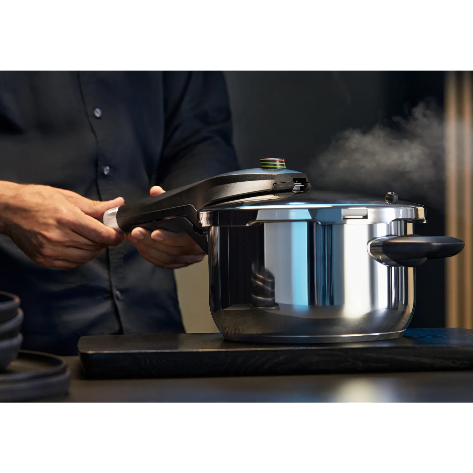 Perfect Premium One Pot Schnellkochtopf-Set mit Dampfgareinsatz, 22 cm, 4,5 und 3,0 Liter, stapelbar|WMF