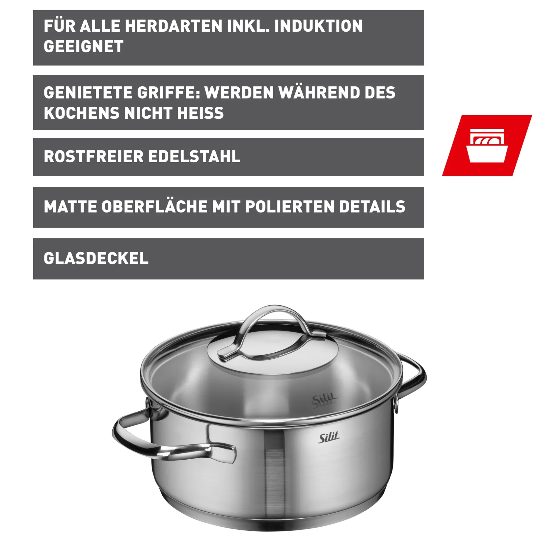 Silit Achat Bratentopf mit Deckel, 20 cm|WMF New