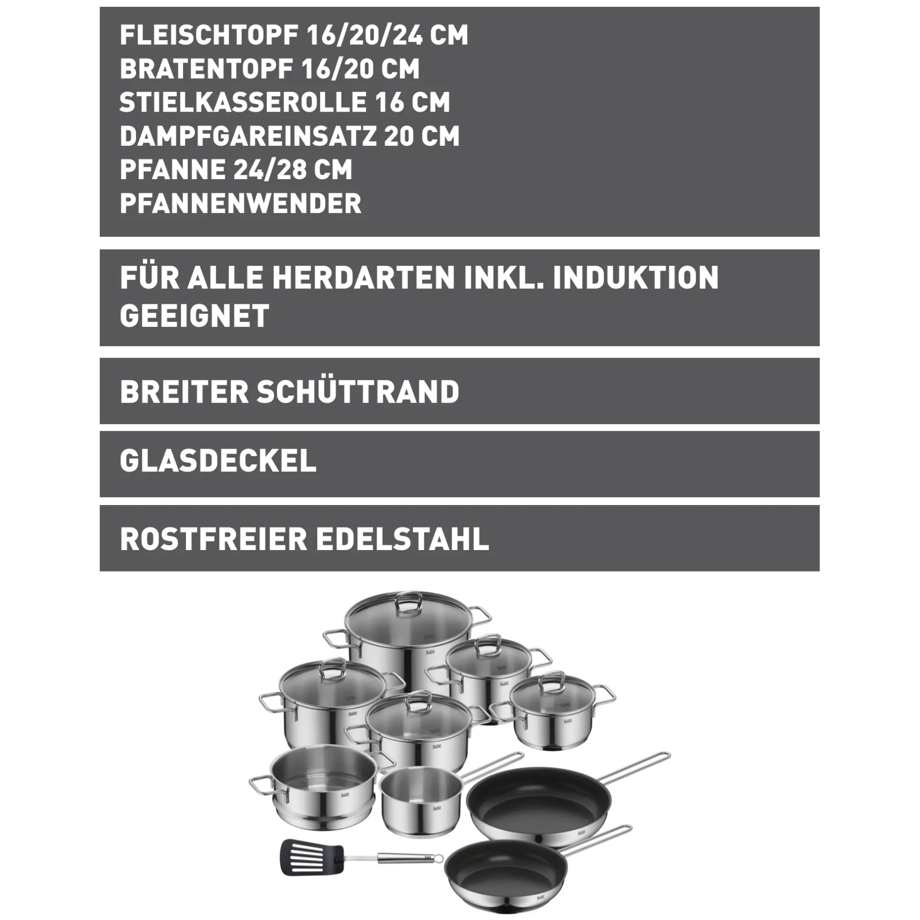 Silit Alicante Kochgeschirr-Set, 10-teilig|WMF Hot
