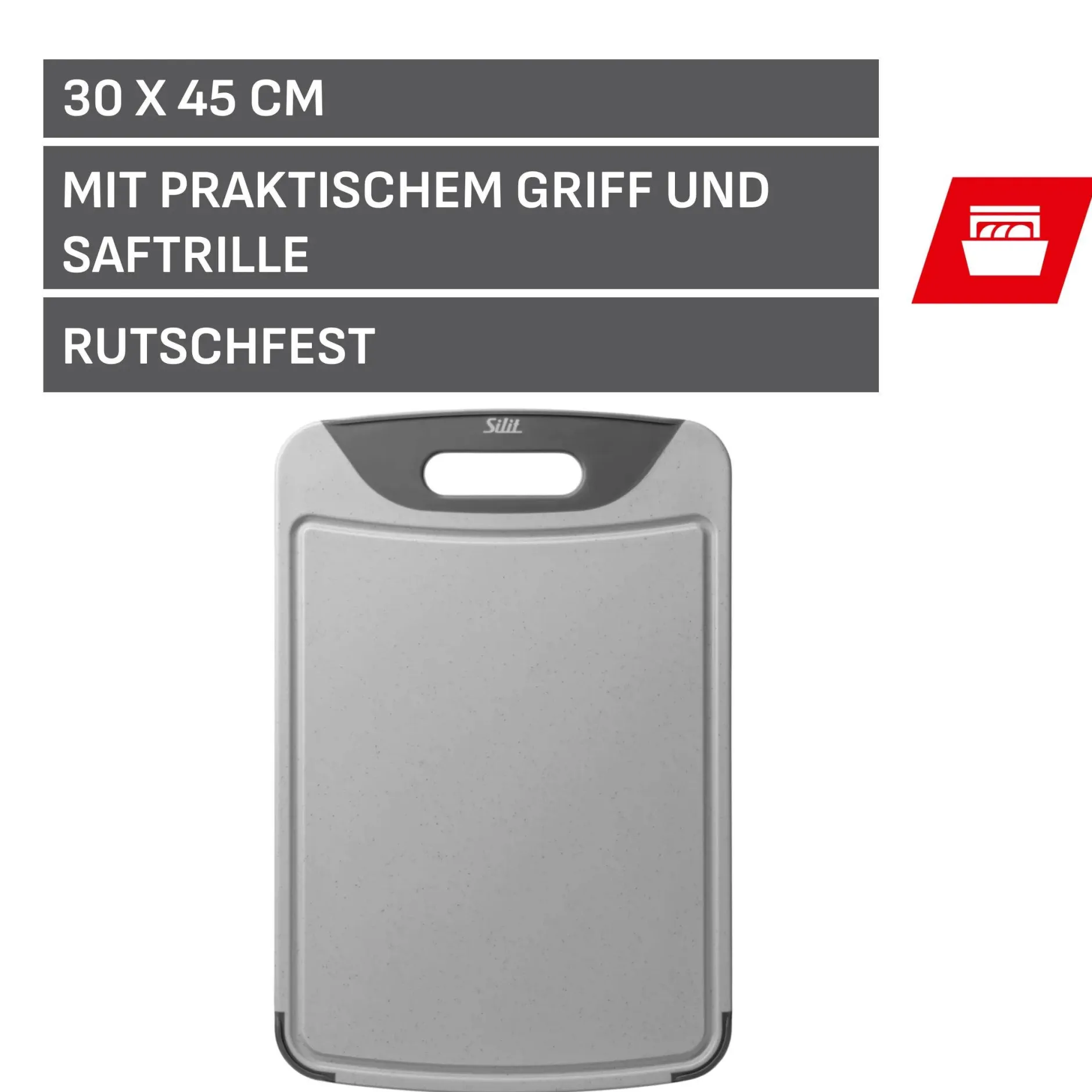 Silit Schneidebrett, Grau, 45 x 30 cm|WMF Clearance