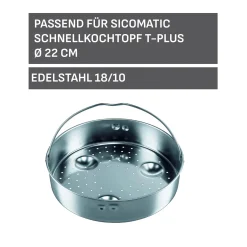 Silit Sicomatic Edelstahl-Einsatz, gelocht, 22 cm|WMF