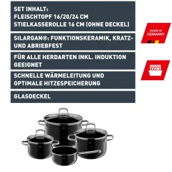 Silit Silargan® Elegance Topf-Set, 4-teilig, Black|WMF Sale