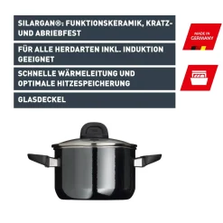 Silit Silargan® Modesto Bratentopf mit Deckel, 16 cm, Black|WMF Hot