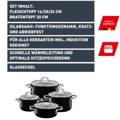 Silit Silargan® Passion Topf-Set, 4-teilig, Black|WMF Outlet