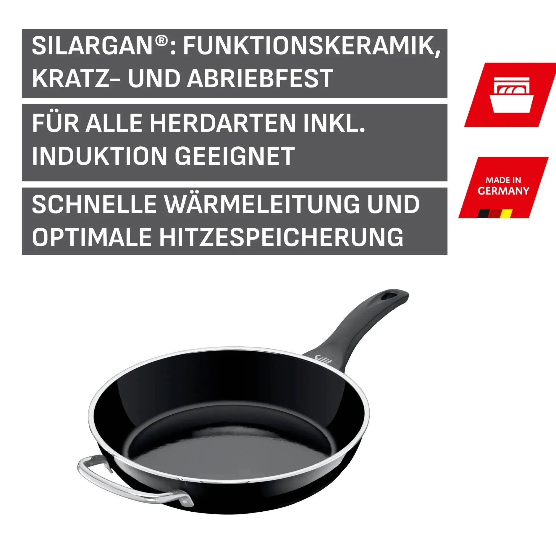 Silit Silargan® Professional Stielpfanne hoch, 28 cm, Black|WMF Best
