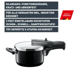 Silit Silargan® Sicomatic t-Plus Schnellkochtopf 2,5 l, Black|WMF Online