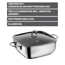 Silit Studio Schmorkasserolle mit Glasdeckel, 29 x 29 cm|WMF Sale